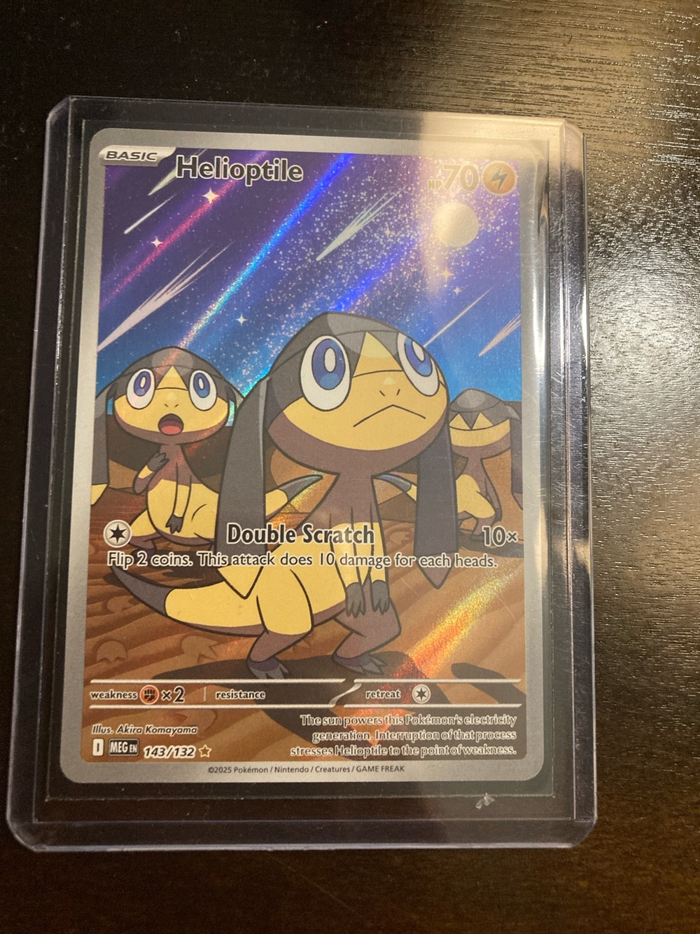 Pokemon Helioptile Holographic Card - Yellow/Black/Blue